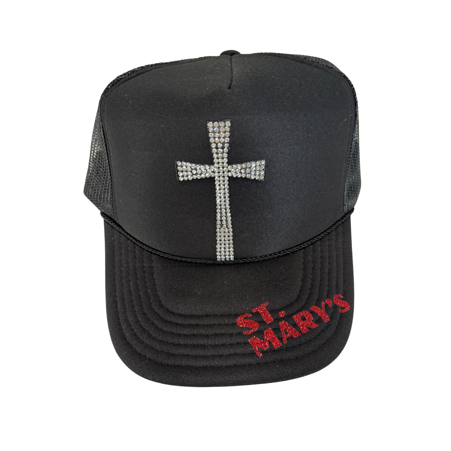 Rhinestone cross Trucker Hat