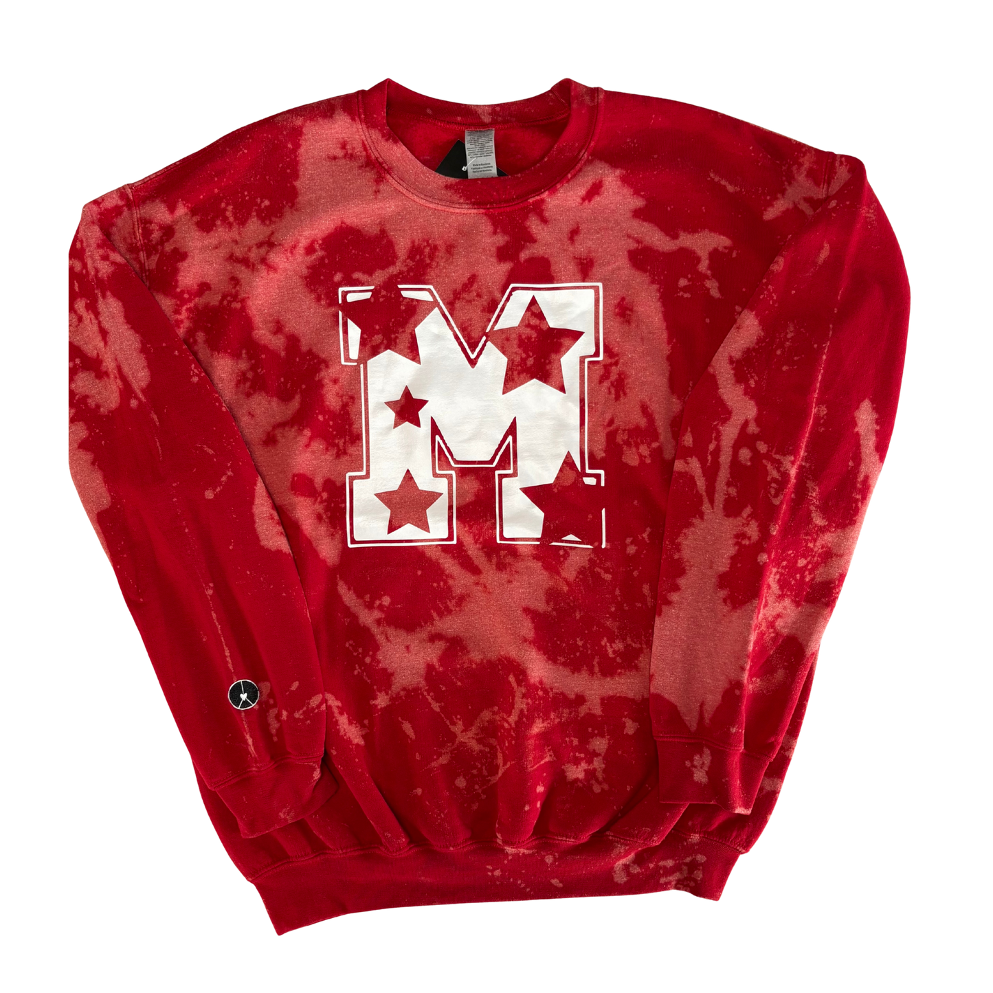 Red M star tie-dye crewneck
