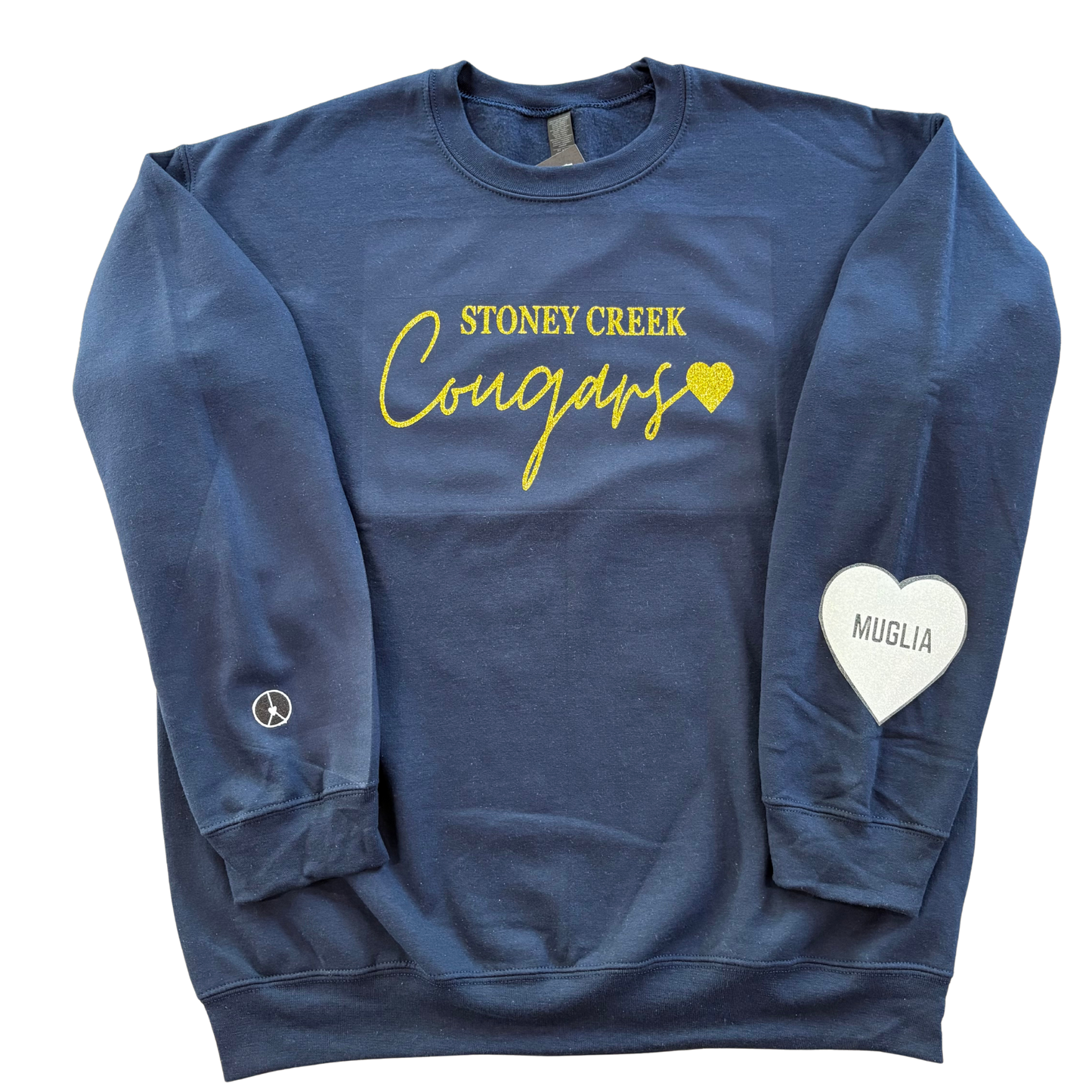 Stoney Creek Cougars ❤️ crewneck sweatshirt - Gold Glitter