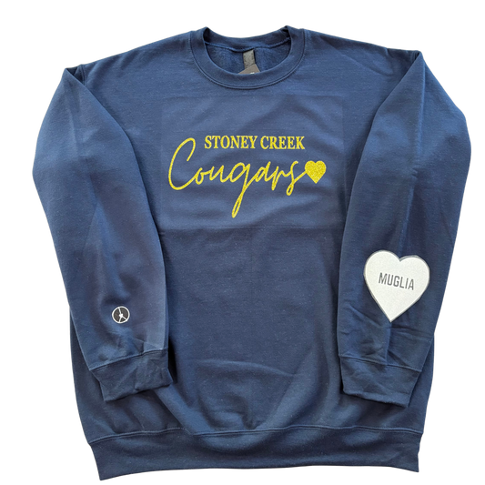Stoney Creek Cougars ❤️ crewneck sweatshirt - Gold Glitter