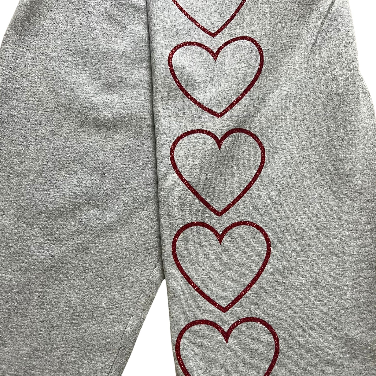 Red glitter heart old-school jogger sweatpants