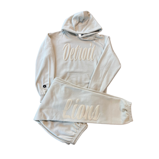 Nude monochromatic sweatsuit set