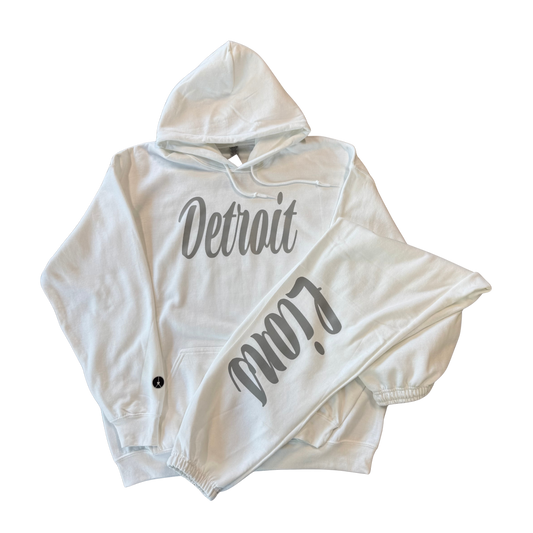 White Detroit Sweatsuit set