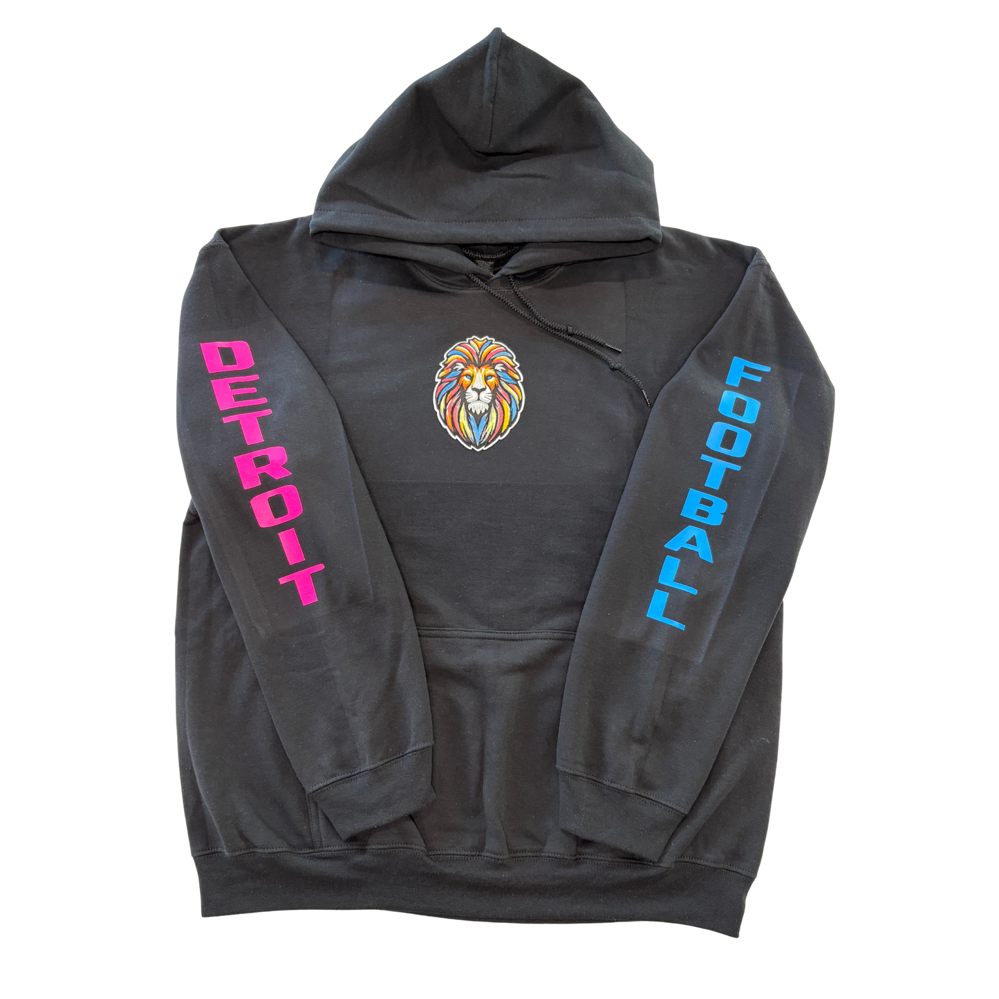 Multicolor lions, patch hoodie
