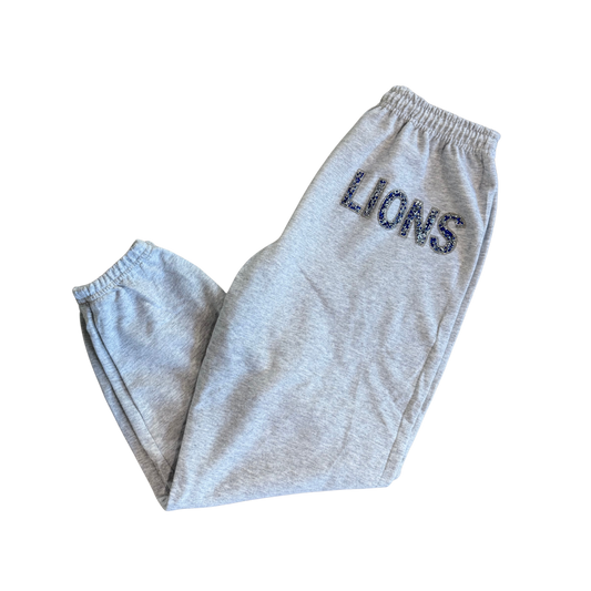 Lions rhinestone patch, old-school jogger sweatpants