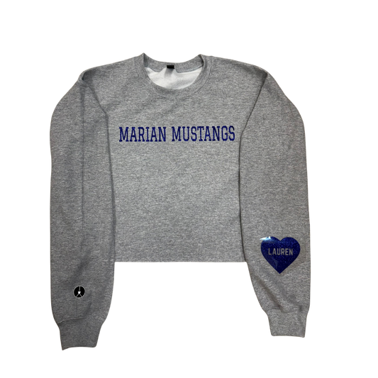 Marian Mustangs Grey Crewneck
