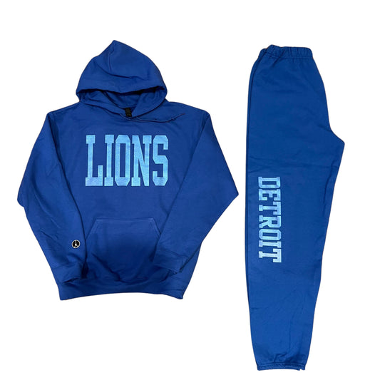 Lions Blue on Blue sweatsuit set