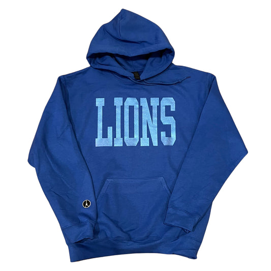 Blue on Blue lions hoodie