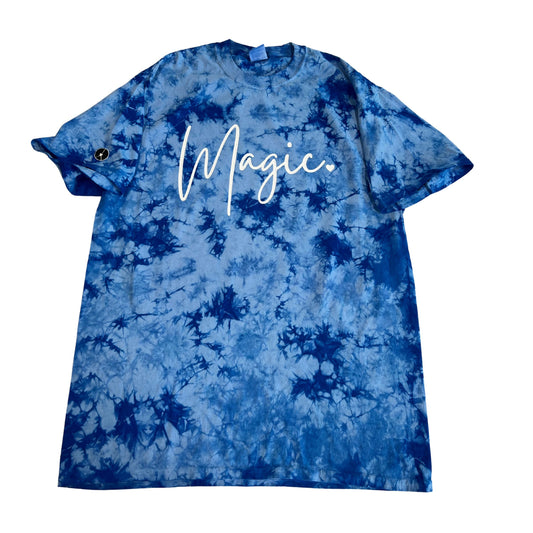 Blue tie-dye magic crewneck