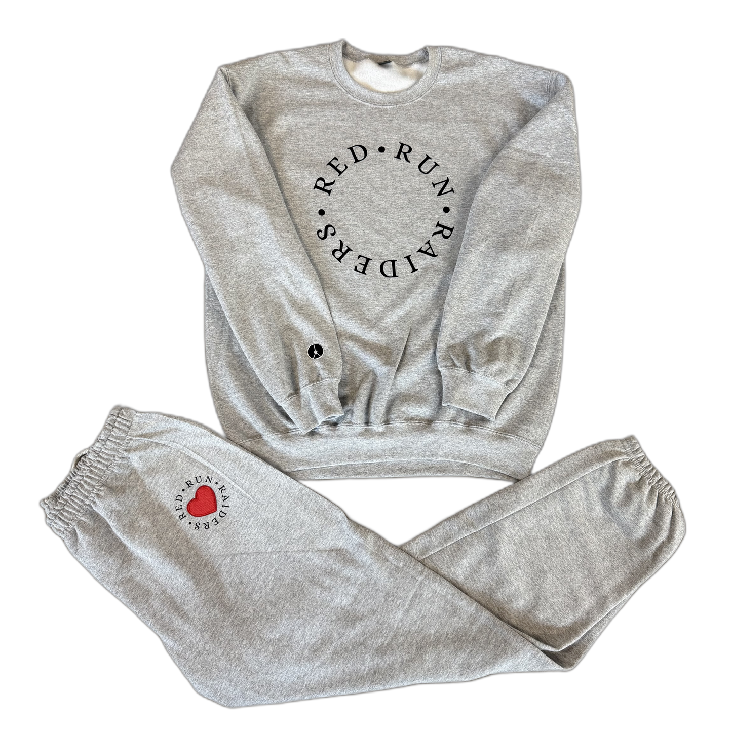 Red run Raiders sweat set