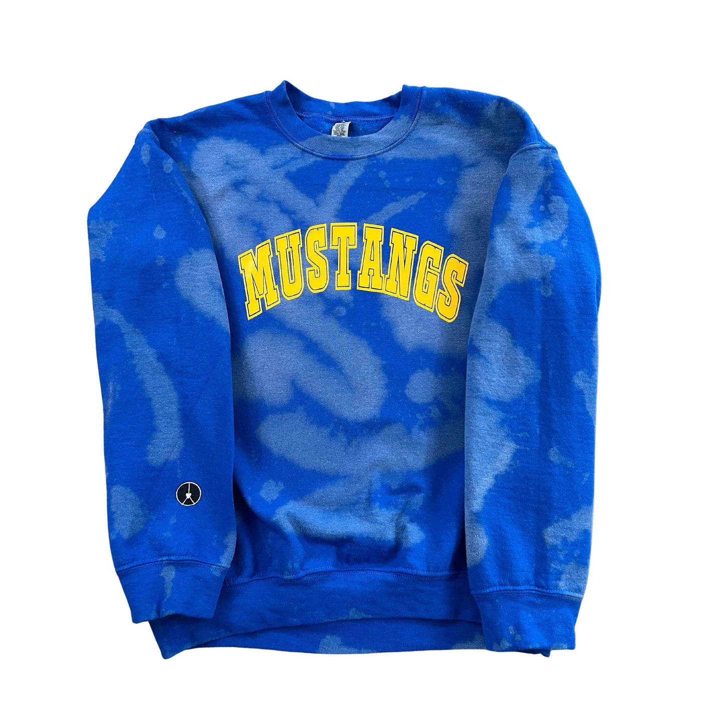 Mustangs blue tie-dye crewneck sweatshirt