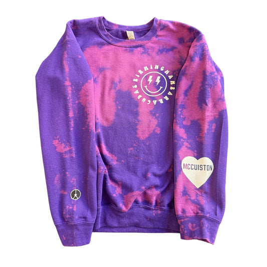 Birmingham barracuda, purple tie-dye sweatshirt