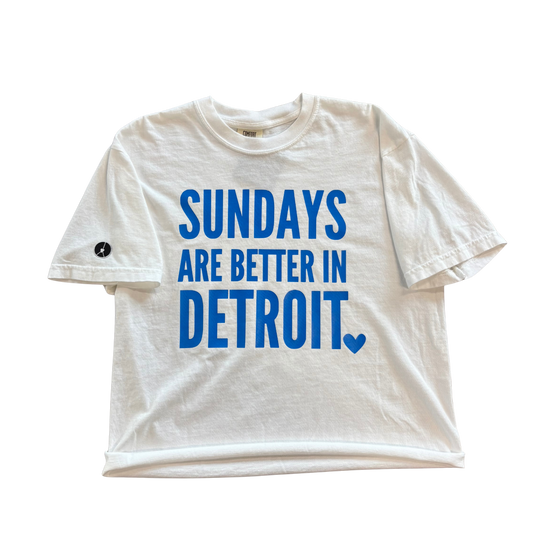 Sundays are better in Detroit crewneck crop T-shirt