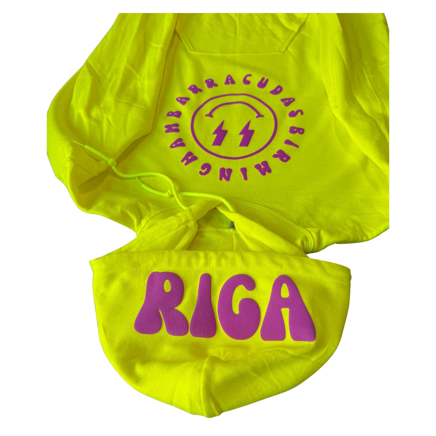 Birmingham barracuda, neon yellow hoodie
