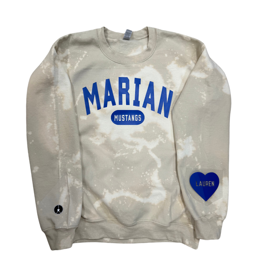 Marian Mustangs Nude tie-dye crewneck