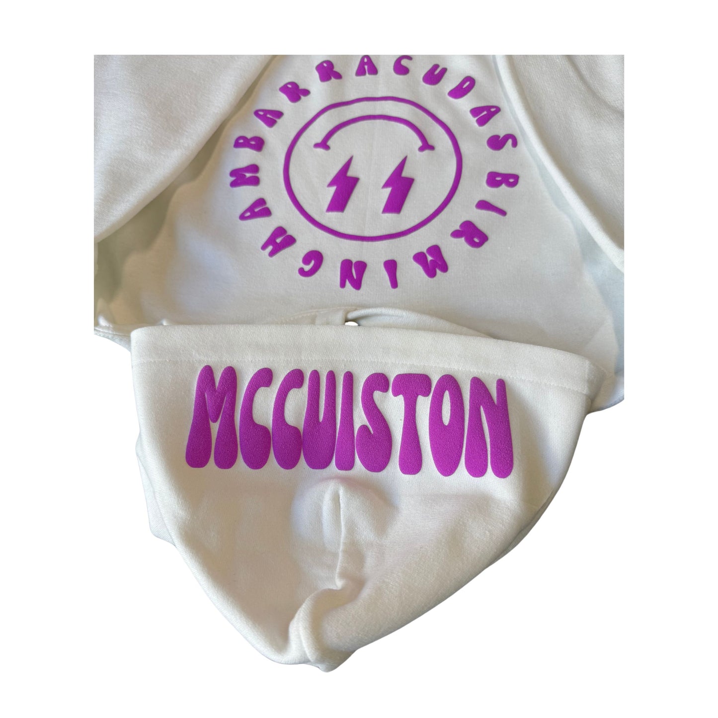 Kids Birmingham barracuda white hoodie