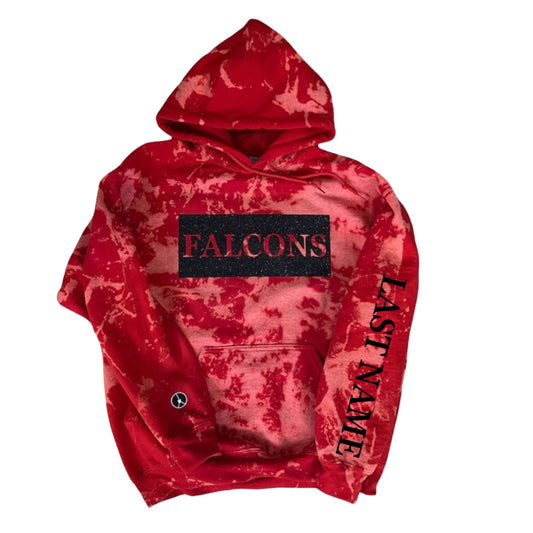 Red tie dye hoodie falcons