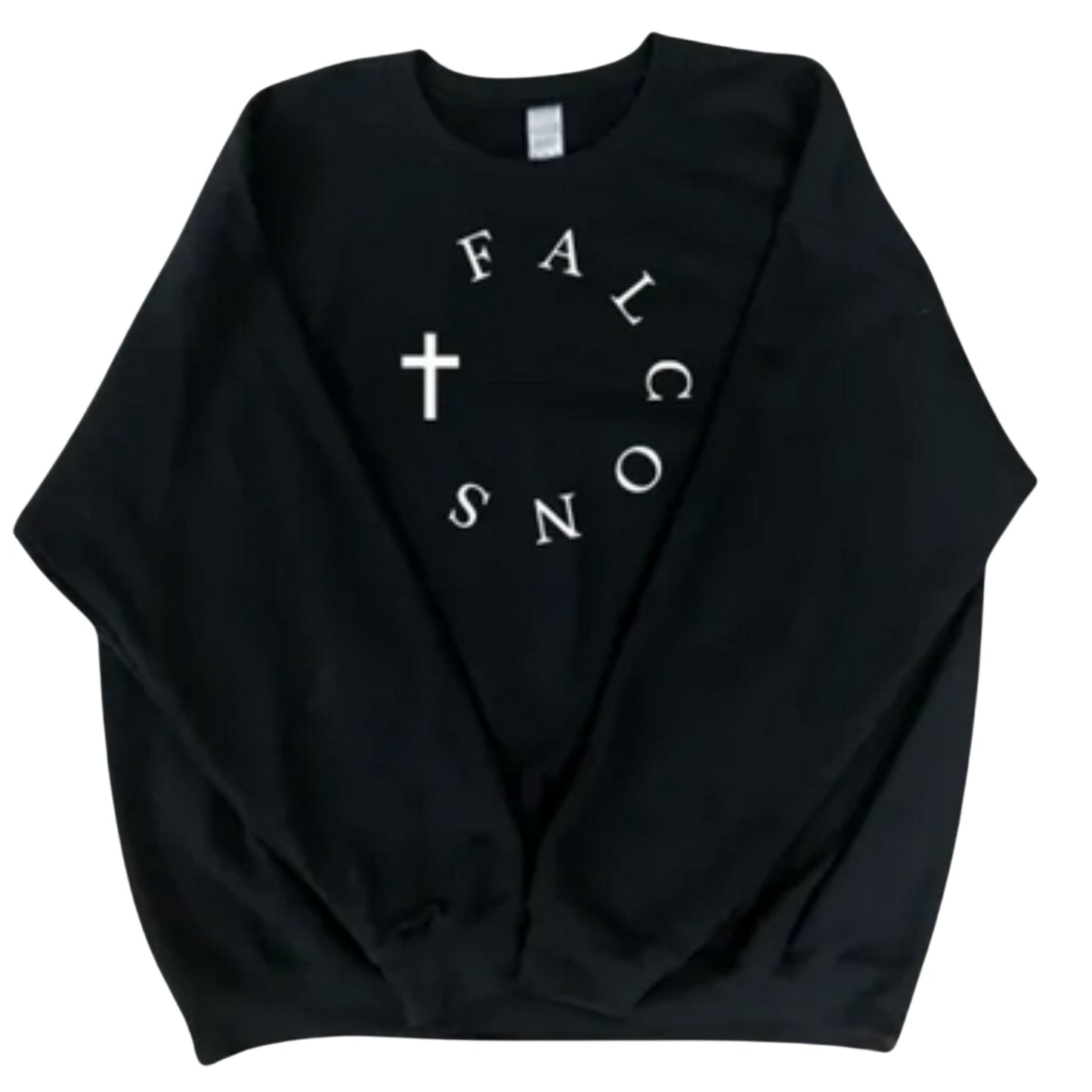 Black crewneck falcons in circle