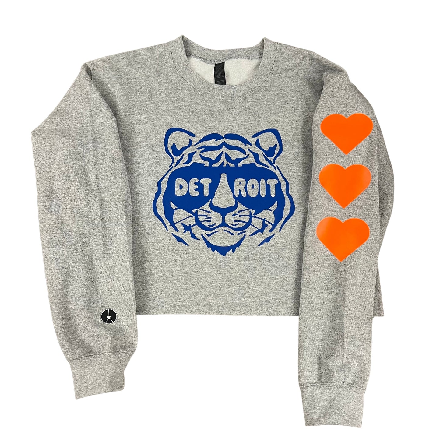 Tigers crewneck with hearts crop