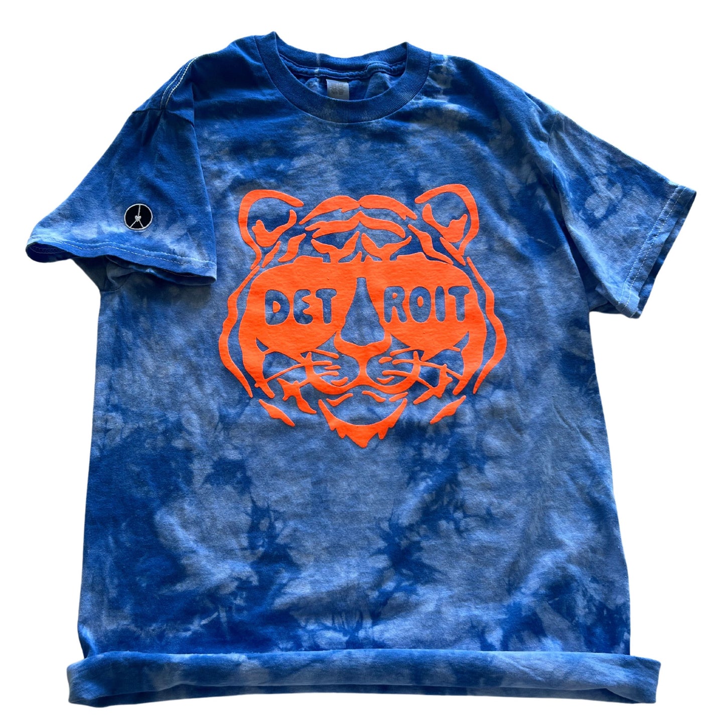 Tie Dye Blue TShirt With Tigers Head