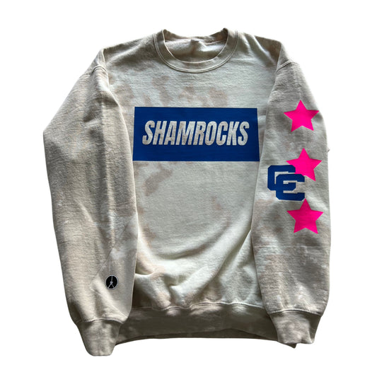 Shamrocks nude tie-dye crewneck sweatshirt