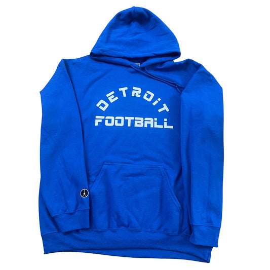 Detroit Football Blue Hoodie with Arc