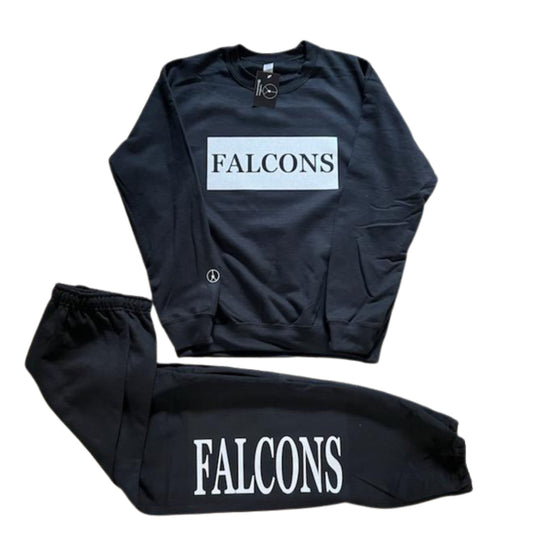 Black crewneck sweatsuit falcons