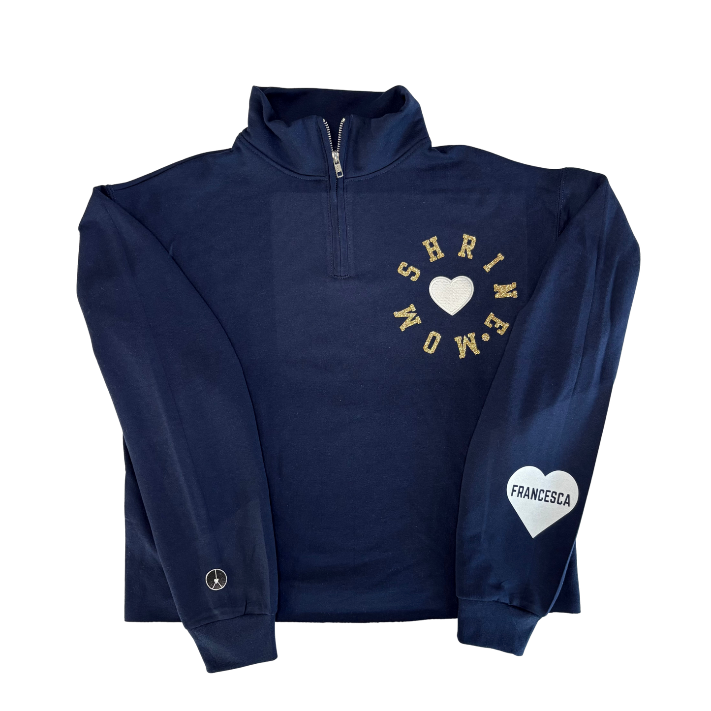 Quarter zip Shrine Mom crop