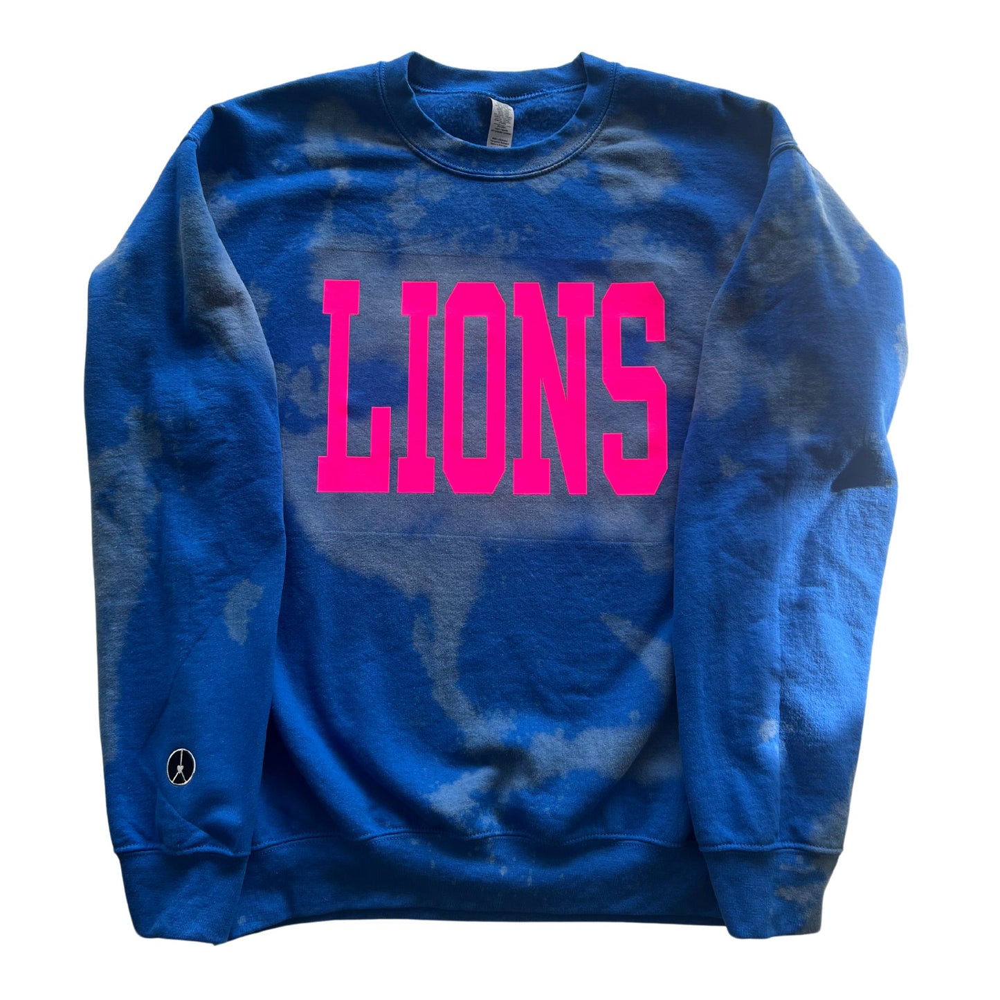 Tie Dye Blue Crewneck with Lions