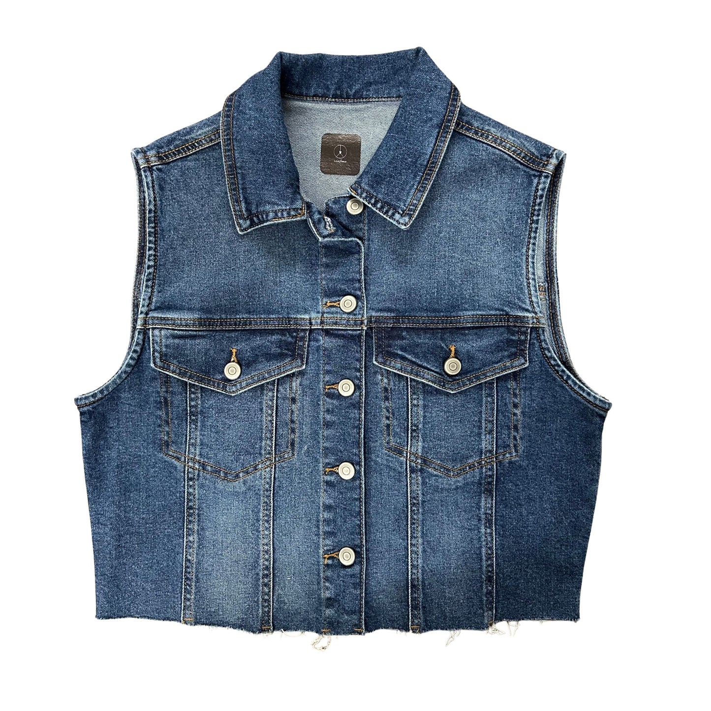 Football dark denim vest