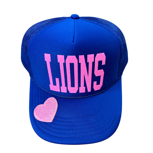 Lions breast, cancer, trucker hat