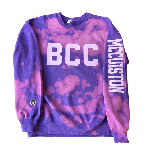 BCC purple tie-dye sweatshirt