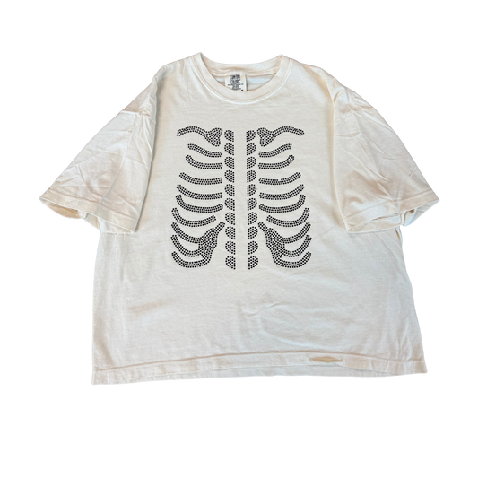Black Rib Bones Crewneck Crop
