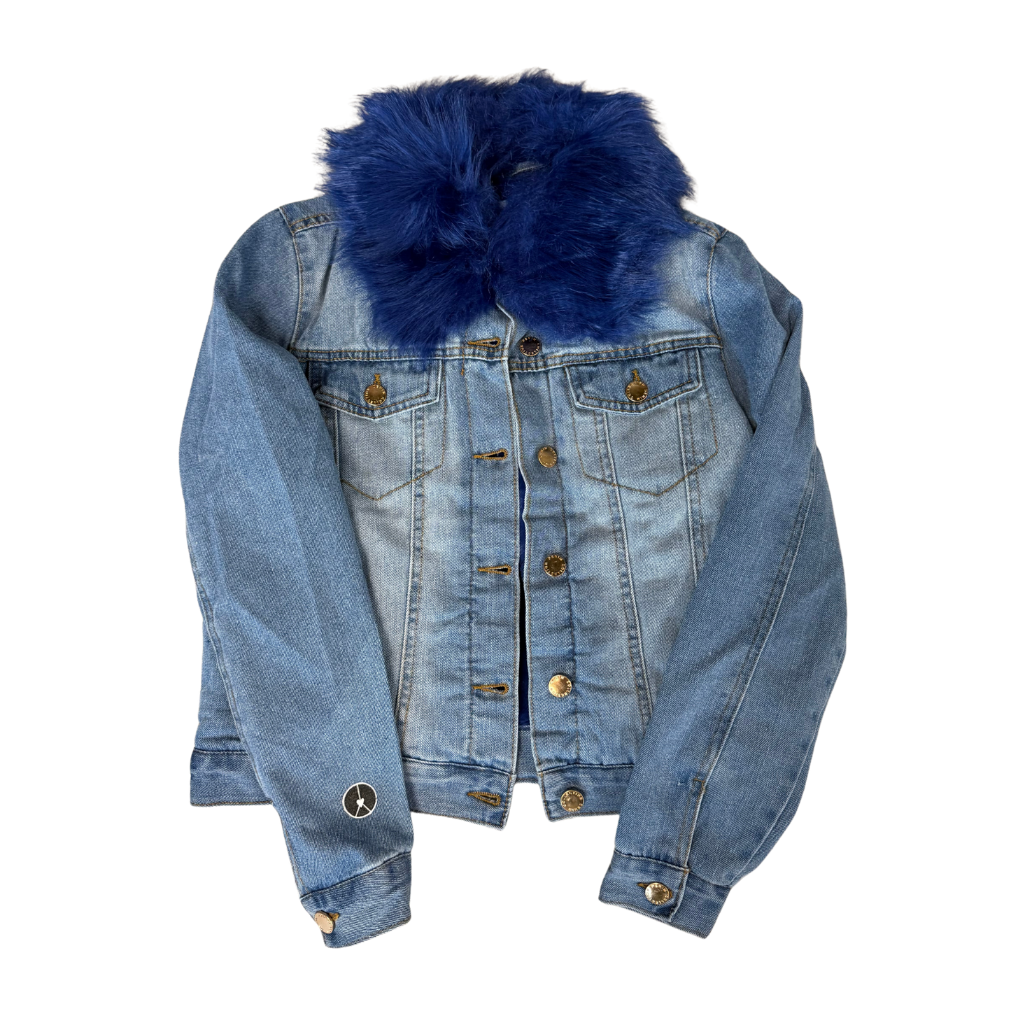 Denim Jacket with Removable faux fur collar
