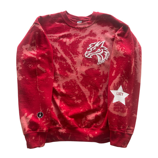 Red tie-dye crewneck Derby swim, class of 2025, volume eight