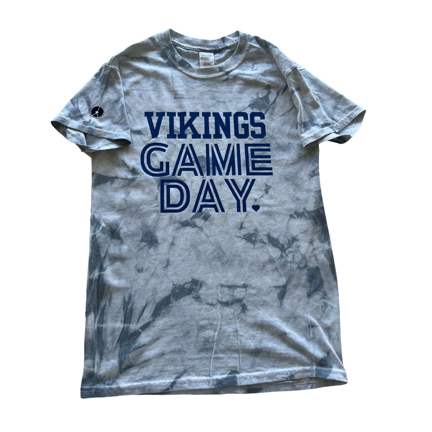 Grey tie dye crewneck t shirt Vikings Game Day