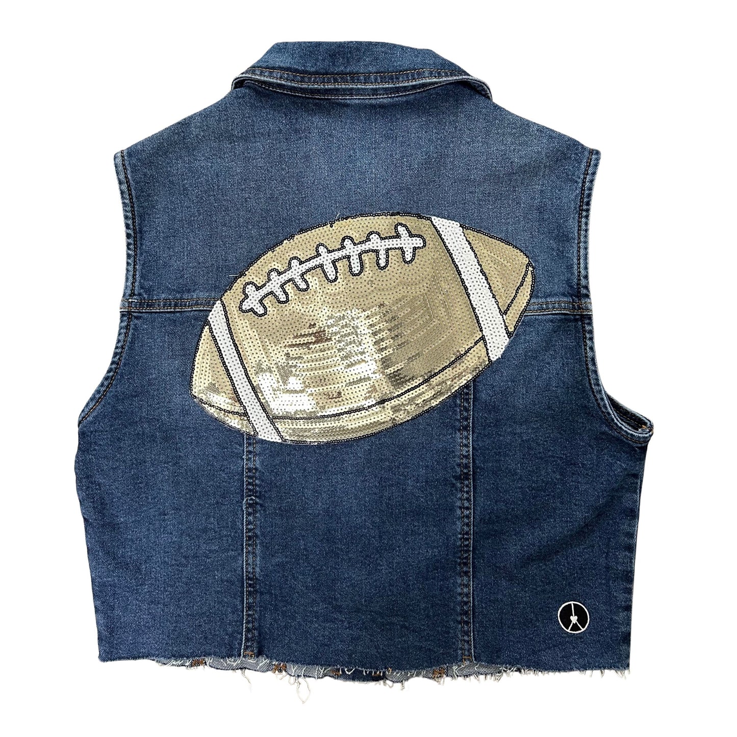 Football dark denim vest