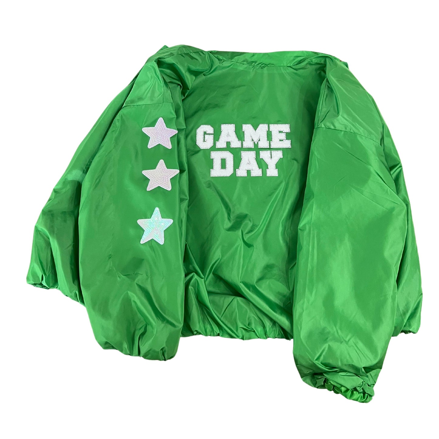 Kelly Green game day windbreaker jacket