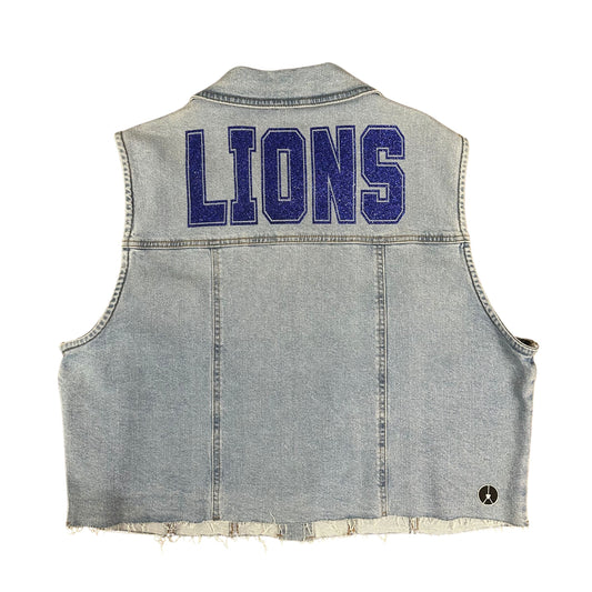 Lions light denim vest