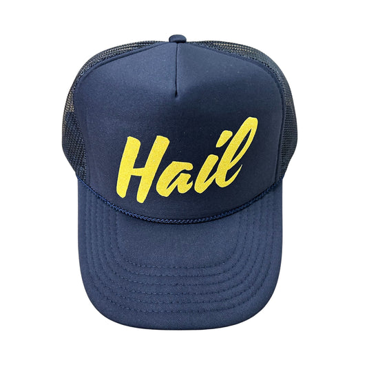 Navy hail, trucker hat