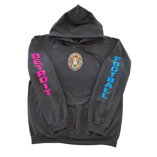 Multicolor lions, patch hoodie