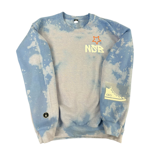 NSB Senior team sky, blue tie-dye crewneck