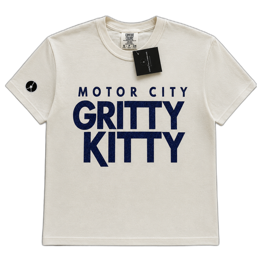 Motor city gritty kitty crop t-shirt