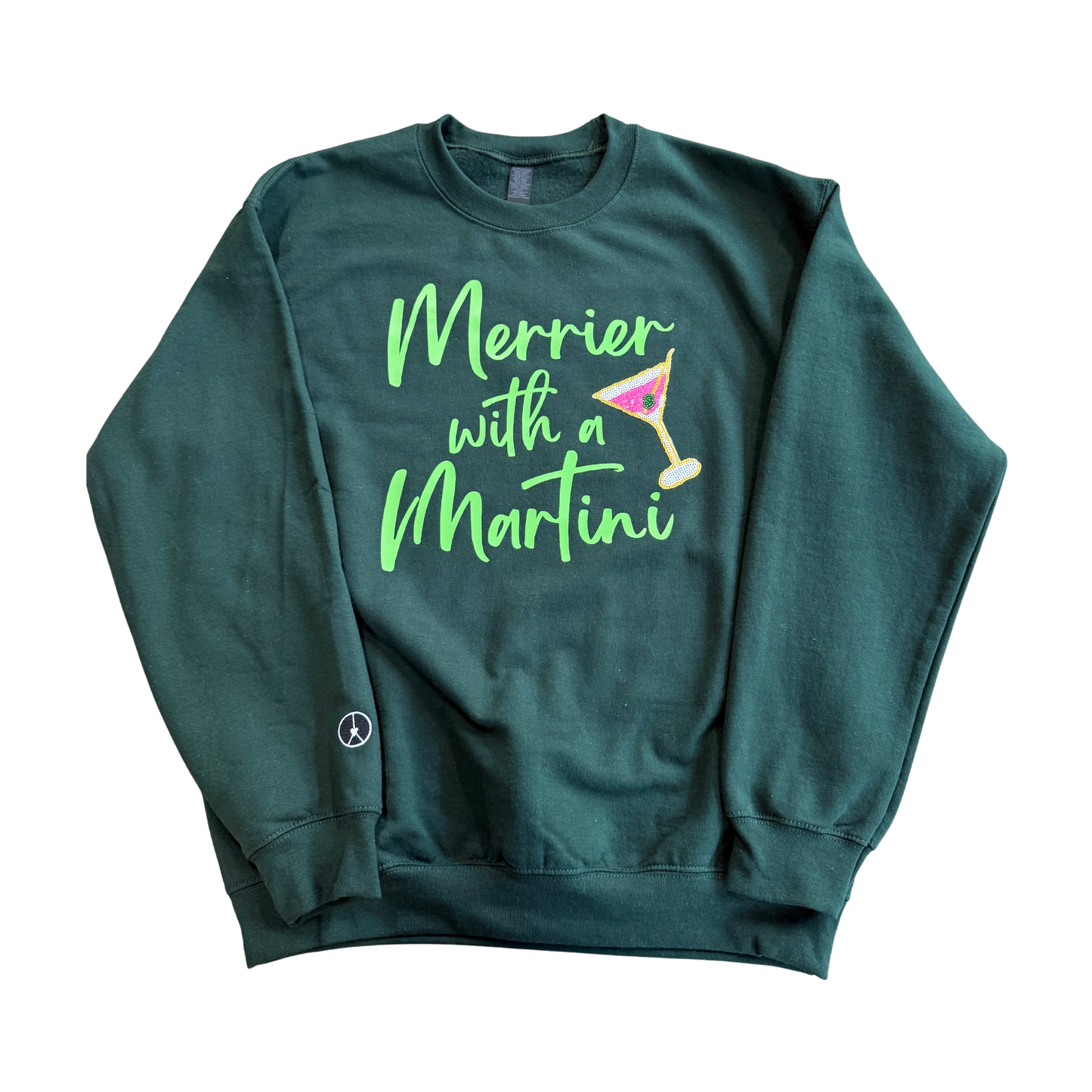 Merrier with a martini Crewneck