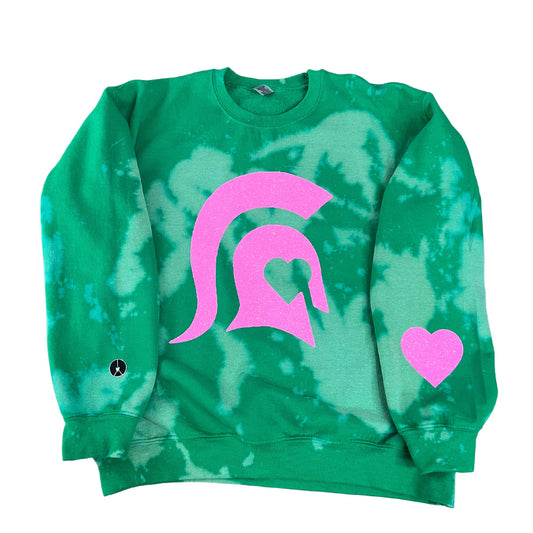 Sparti Green tie-dye crewneck sweatshirt