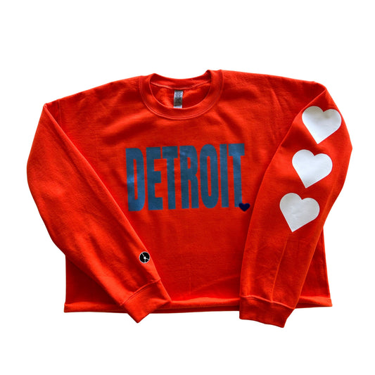 Orange Detroit crewneck crop