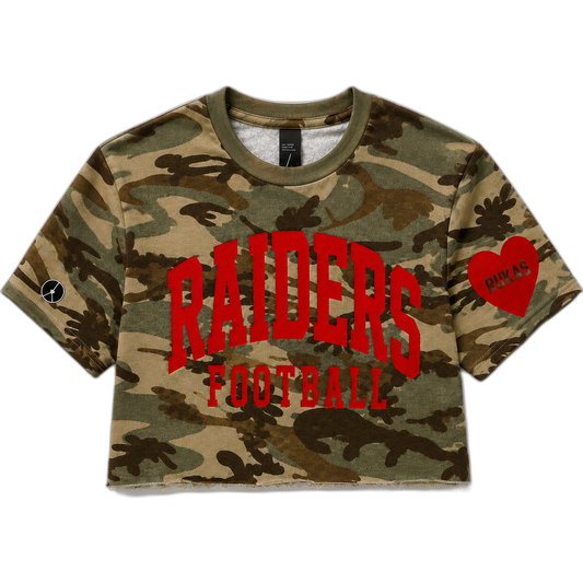 Raiders football Camo Crop t-shirt