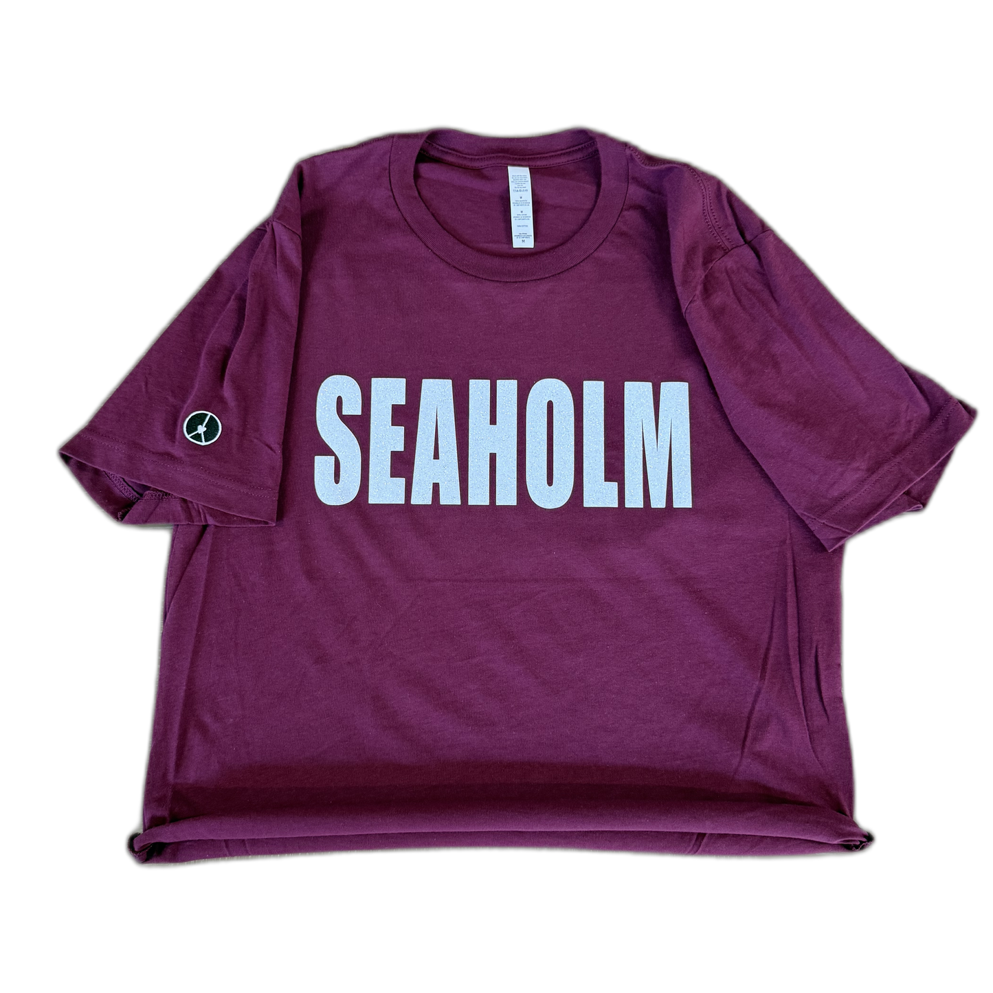 Seaholm burgundy crop crewneck T-shirt
