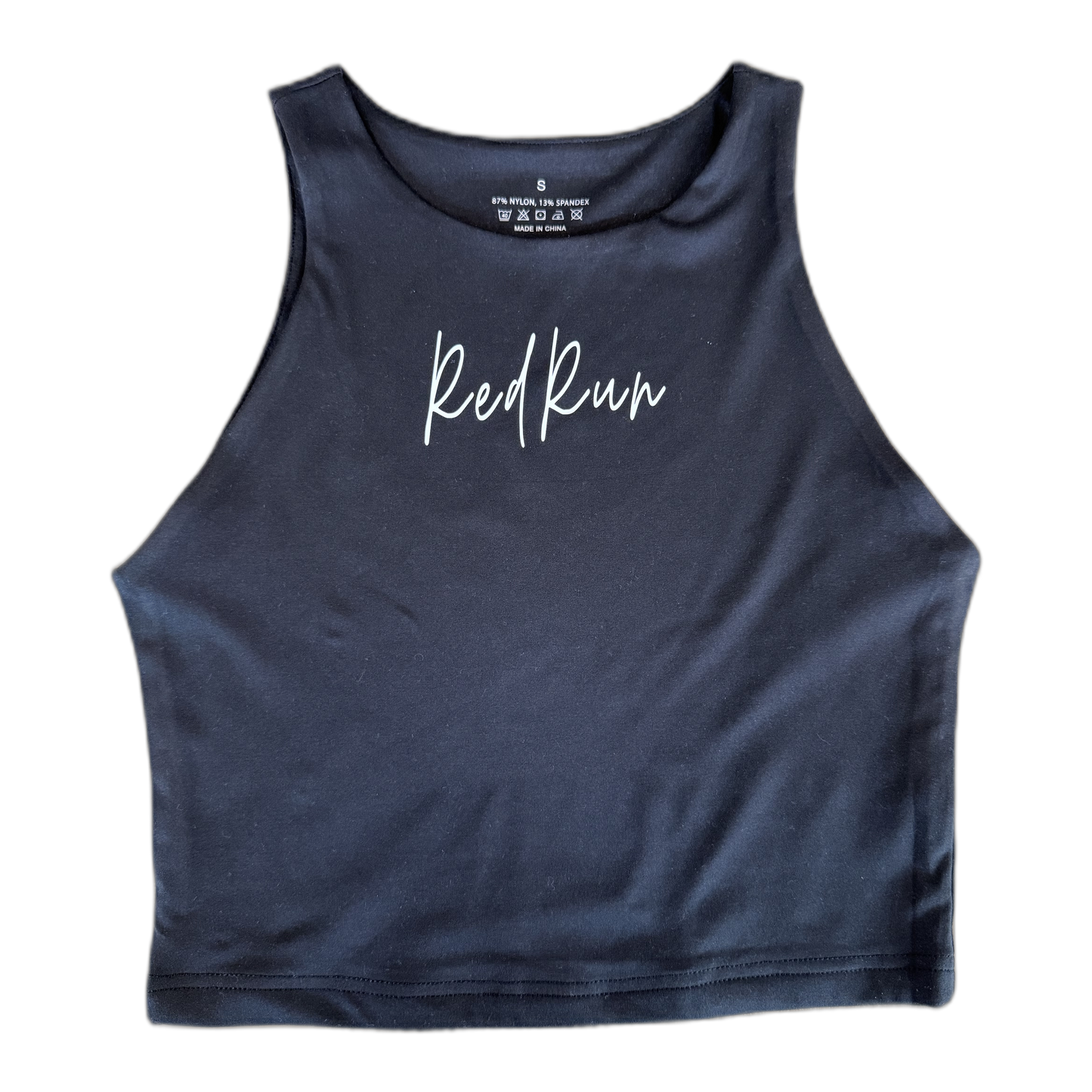 Red Run fitted braless tank top