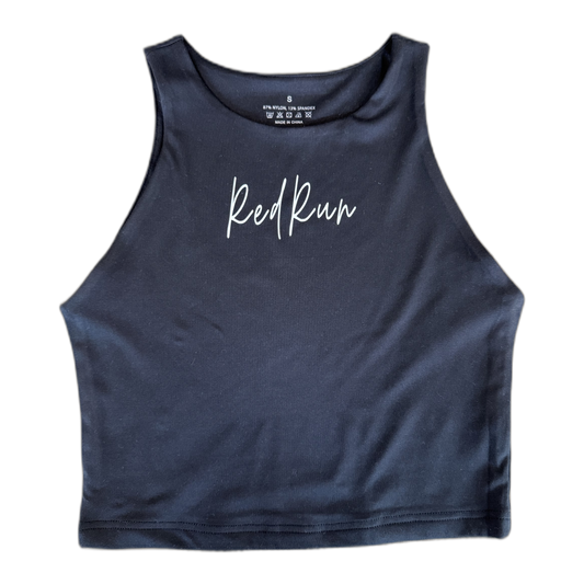 Red Run fitted braless tank top